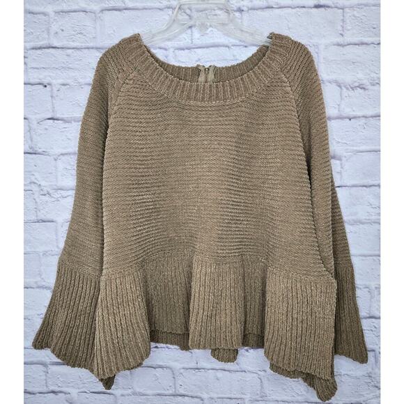 Pol Relaxed Fit Scallop Edge Long Bell Sleeve Knit Sweater Large. - Picture 3 of 10